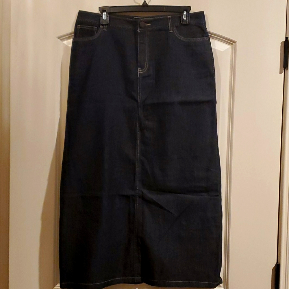 Long denim skirt
